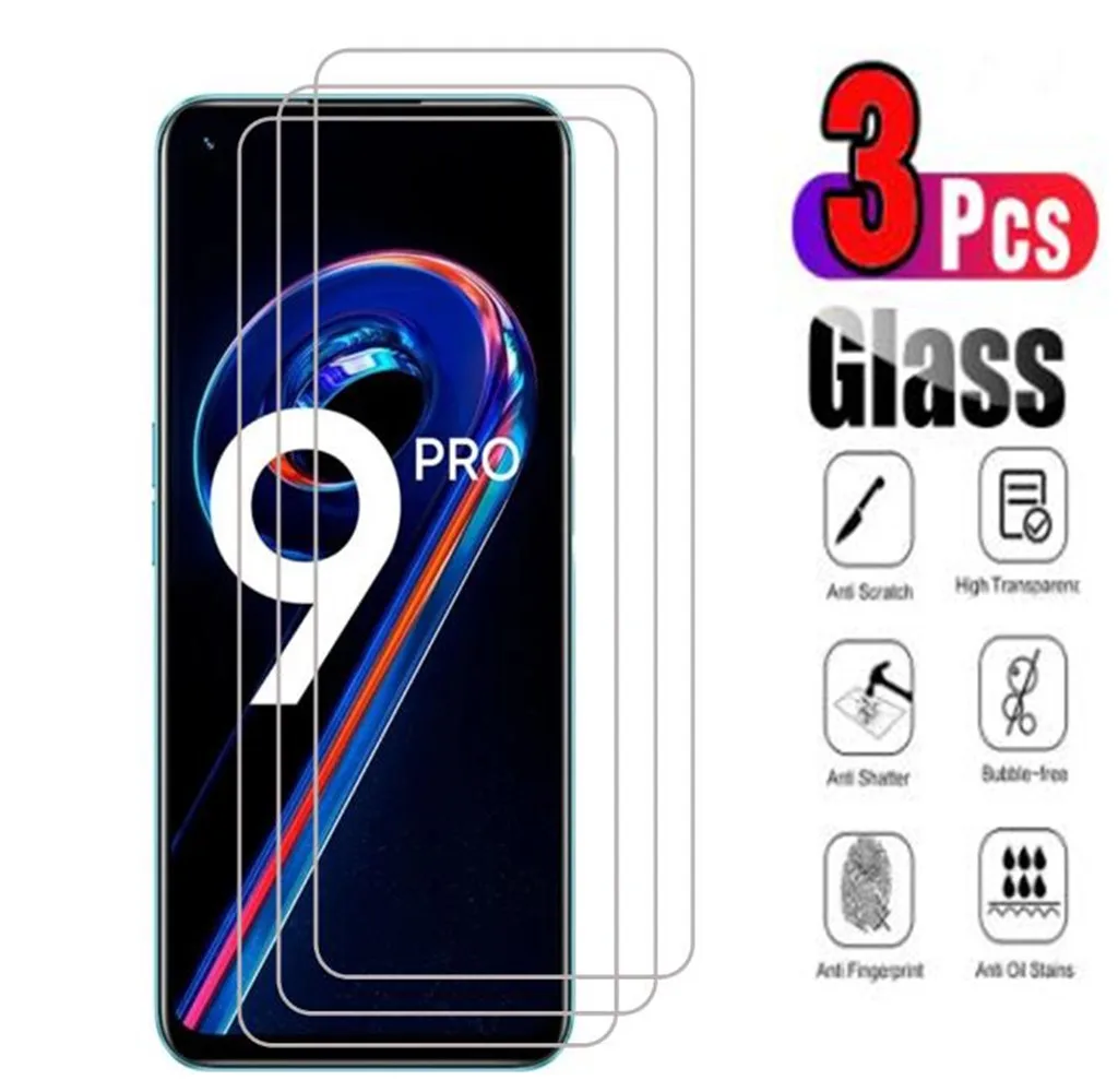 

Защитное стекло для realme 9 pro plus, пленка для экрана из закаленного стекла, 3 шт.