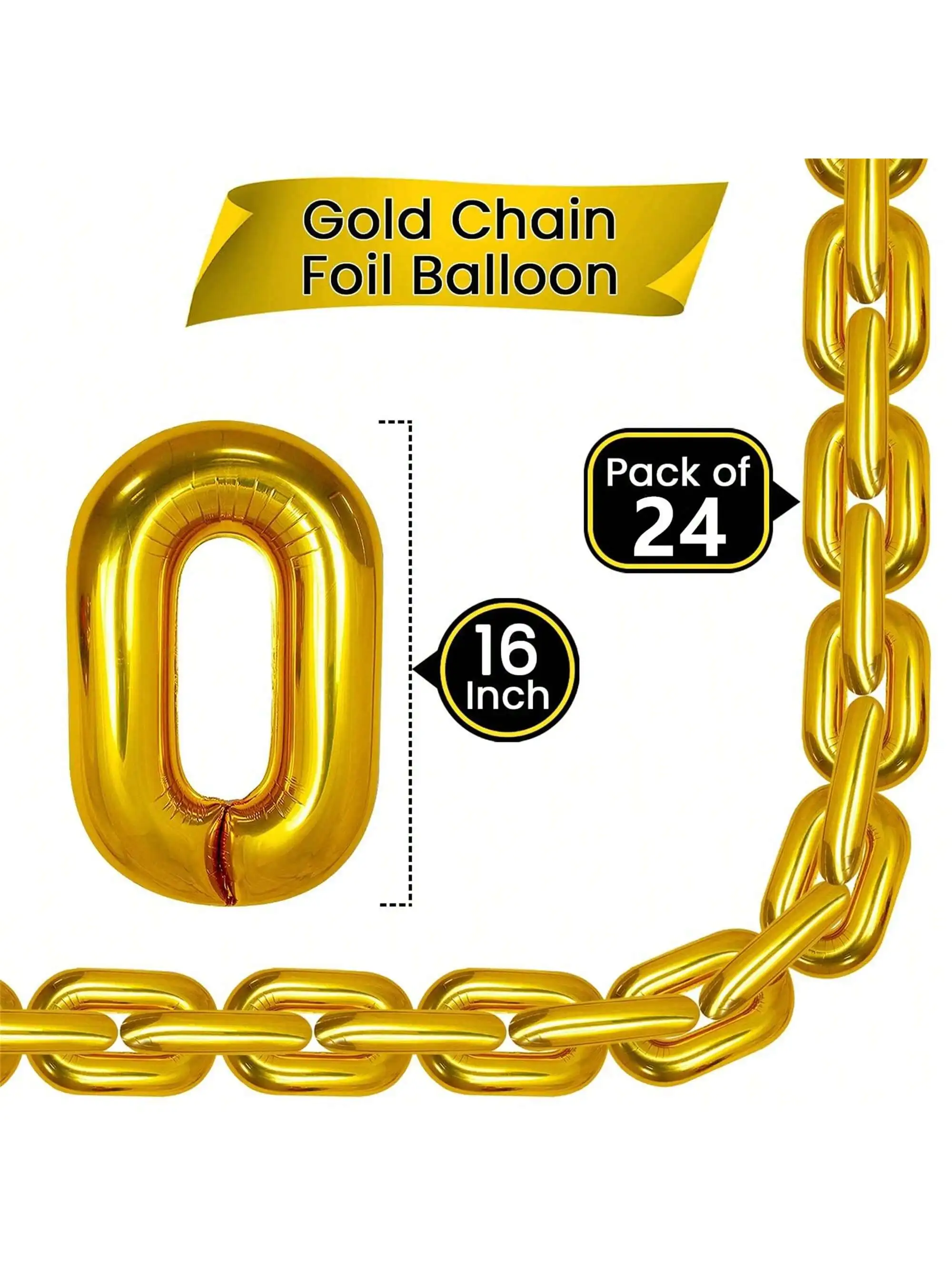 

Золотой воздушный шар с цепочкой 16 дюймов