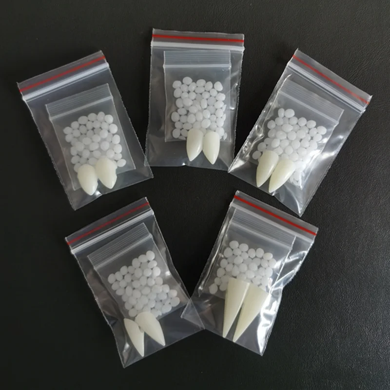 

Resin vampire dentures plus gum set Halloween props diy teeth plus gum environmental protection vampire party
