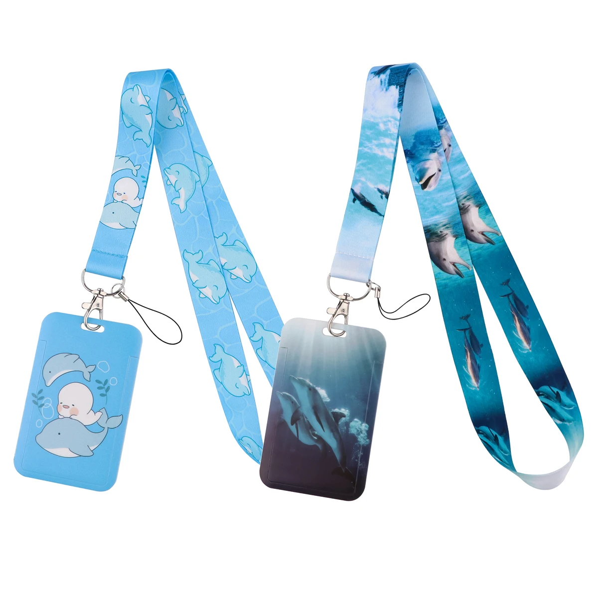 

Fashion Cartoon Fish Lanyard Dolphin Neck Strap Key Lanyard ID Card Gym Phone with USB ID Holder DIY Lanyards Phone Accessories