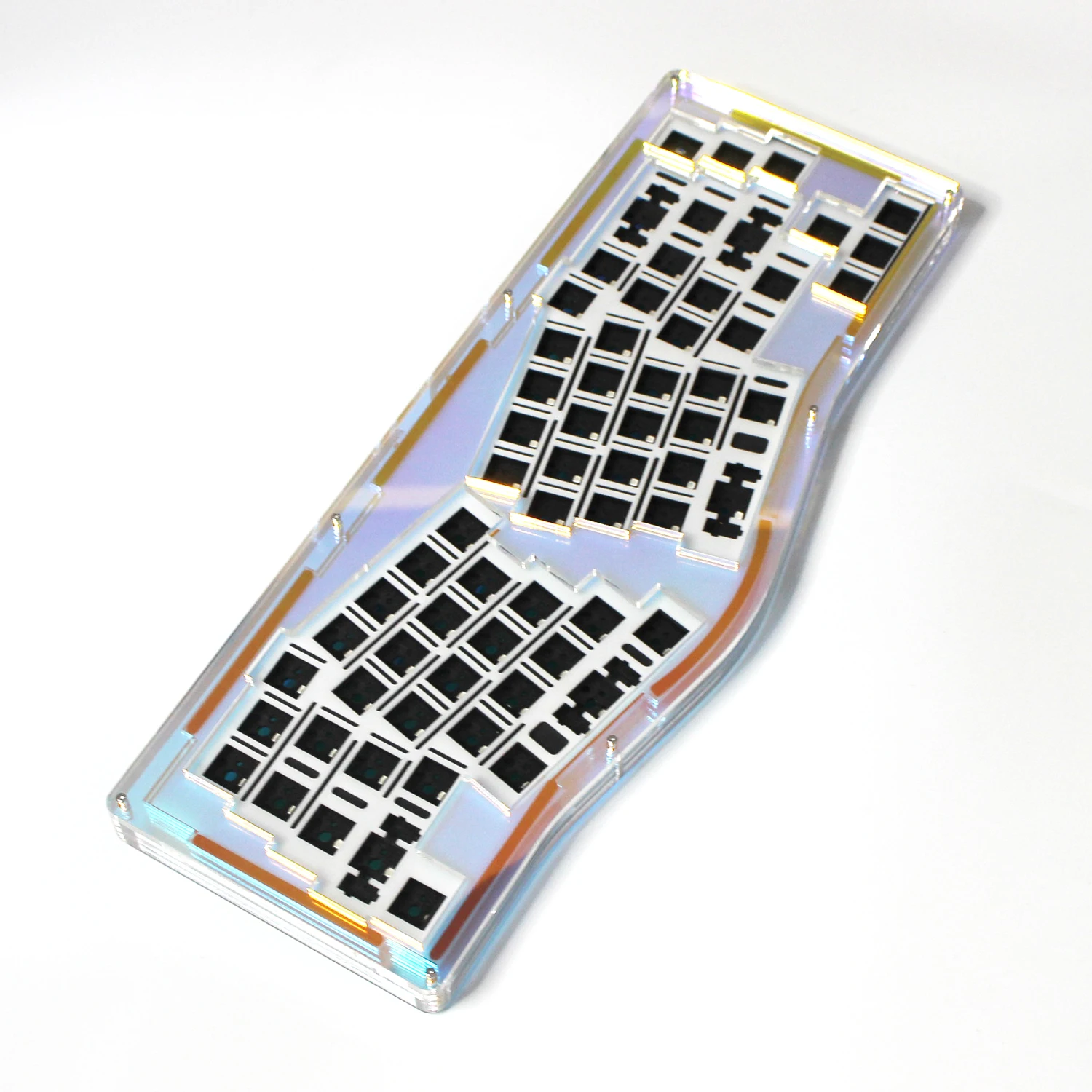 

Gasket Hot swap RGB Alice 66 Mechanical Keyboard Kit Alice66 Layout Support QMK VIA Wired Ergo Keyboard