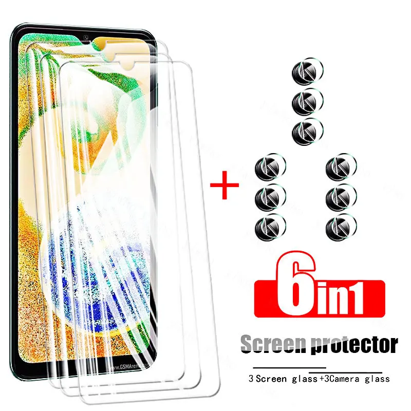 

6in1 Tempered Screen Glass For Samsung A04s A04 A01 Core A02s A03s A03core A10 A10s A11 A12 A13 4G 5G A20 A20s Camera Lens Film