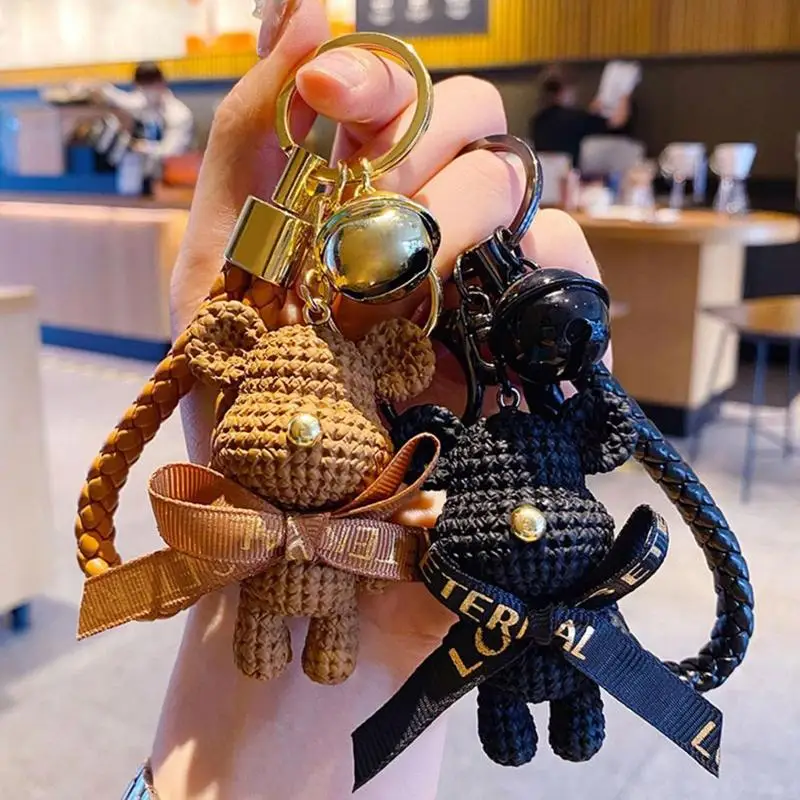 Cute Bear Keychain Couples Gift Key Chain Animal Doll Key Ring For Bags Creative Fashion Cool Car Accessories Pendant For Women