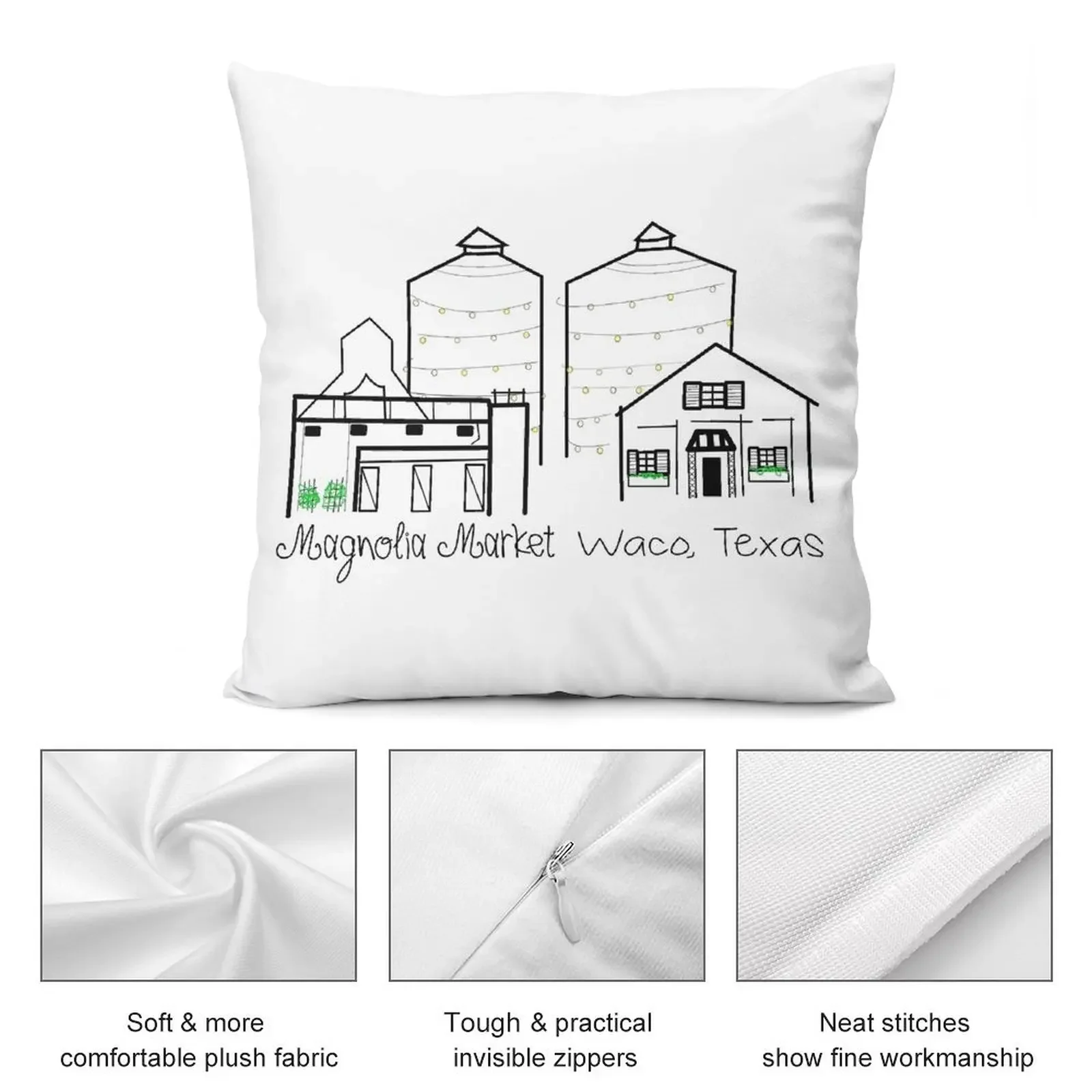 Magnolia Market Waco Texas Декоративная подушка Наволочки Подушка