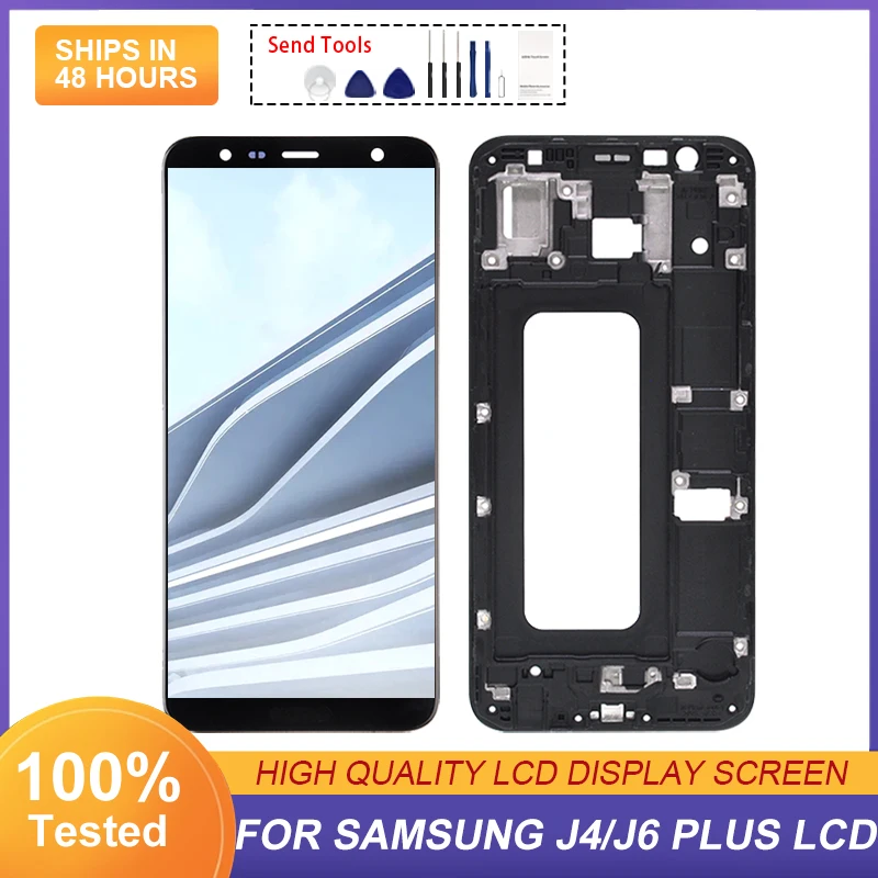 

6.0 Inch For Samsung Galaxy J6 Plus Lcd J610 Screen J4 Plus Display Touch Panel Glass Digitizer Assembly J415 With Tools 1Pcs