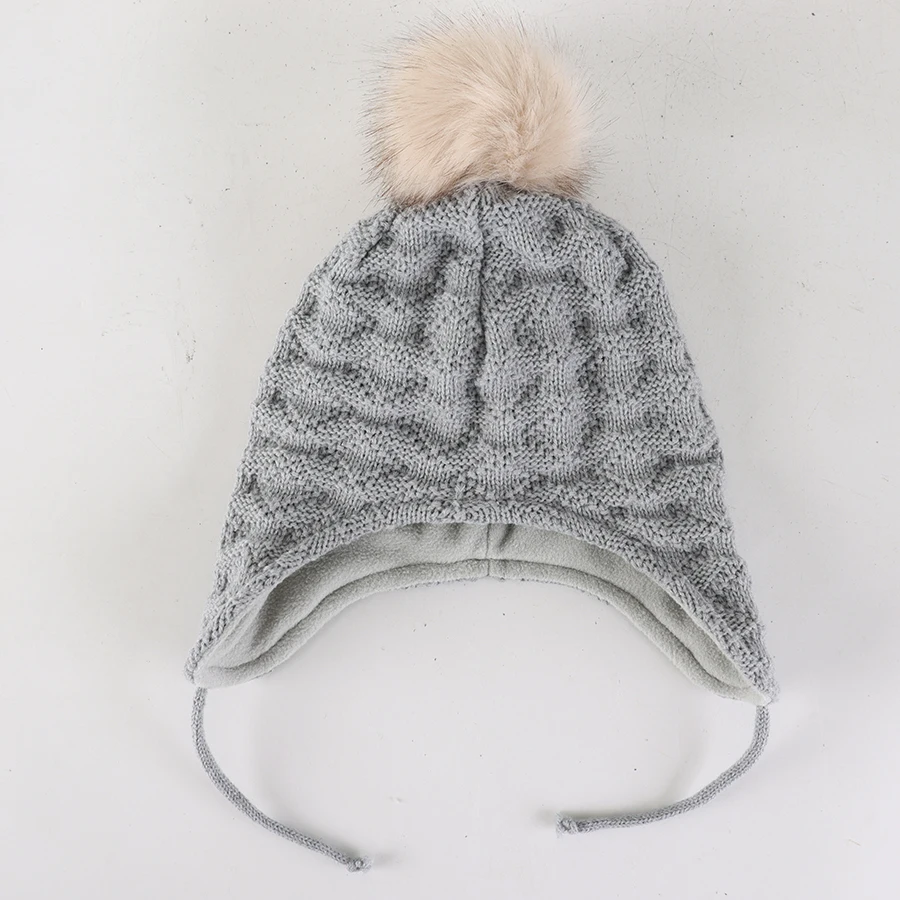 Зимняя Шапка-бини с черепом для младенцев на флисе