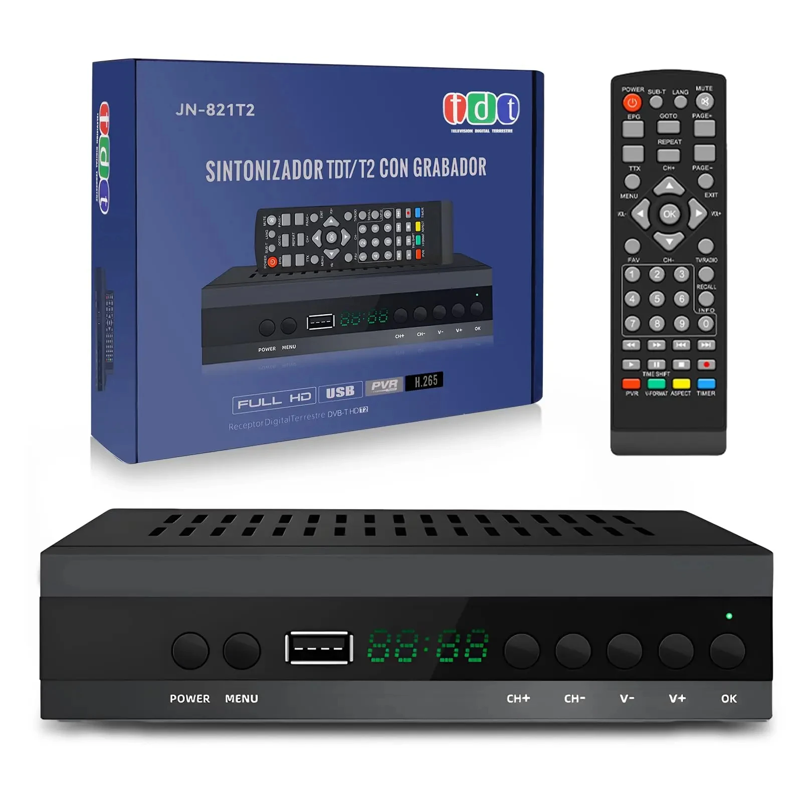 Фото Новый цифровой термоприемник H.265 TDT DVB-T2 C HD FTA телеприставка EPG USB PVR ТВ-тюнер для HD/старый телевизор №1