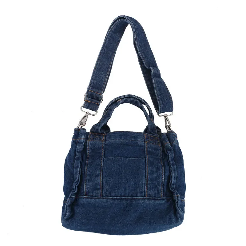 

Denim girl summer design canvas portable summer Japanese chic student versatile messenger bag