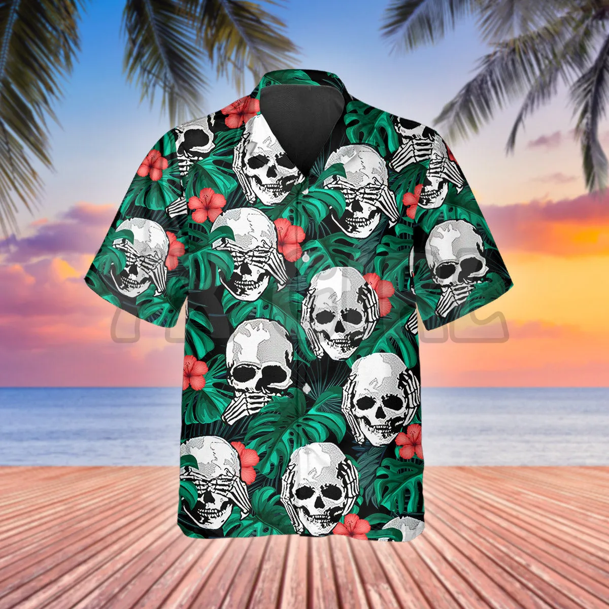 Lava Skull Hell 3D All Over Printed Hawaiian Shirt Men's For Women's Harajuku Casual Shirt Unisex