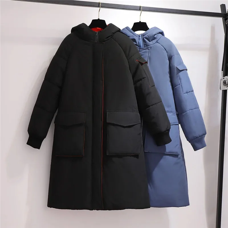 

Свободное зимнее пальто в стиле оверсайз 5XL, 6XL, женские пуховые куртки из хлопка, утепленная длинная парка, женское теплое пальто C6726