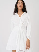 a line skirt women 2022 summer new french pleated single breasted midi skirt polo collar white shirt high waist dress