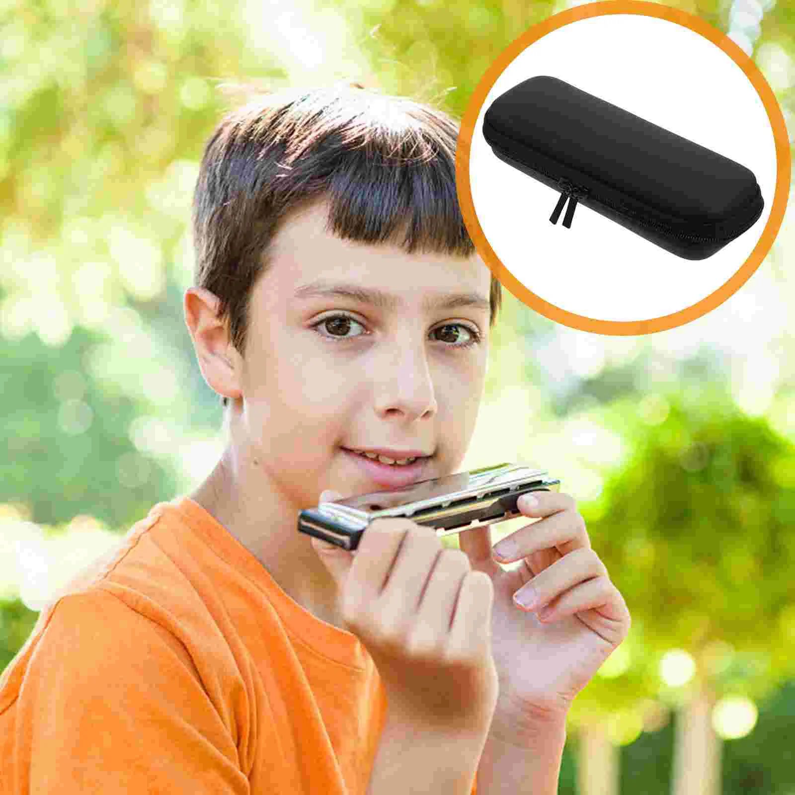 

Harmonica Case Pouch Travel Bag Cover Protector Carry Storage Container Carrying Hard Holder Organizer Zippered Accessories