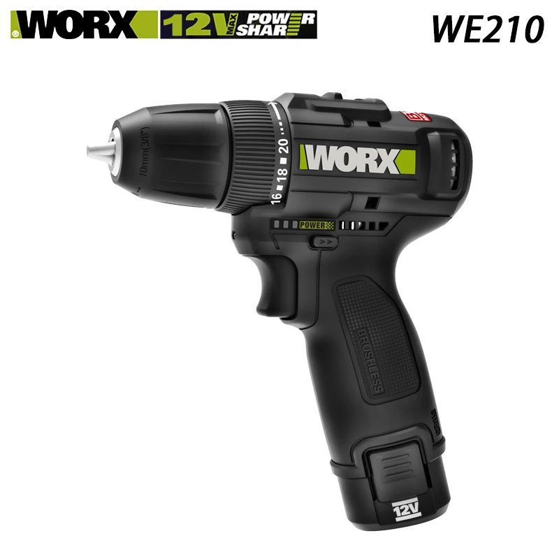 

WORX Cordless Electric Drill WE210 12V 38Nm Brushless Motor Professional Tool With Rechargerable Share worx 12v battery platform