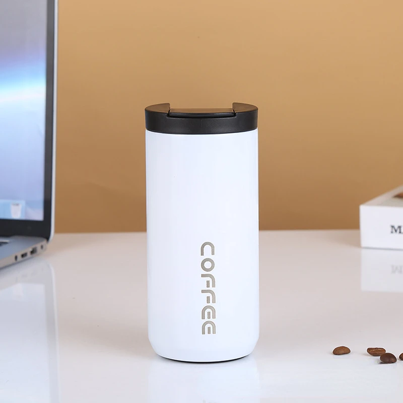 

Portable Stainless Steel Vacuum Straw Thermos Cup Outdoor Clamshell Gradient Color Americano Cup Gift Mug