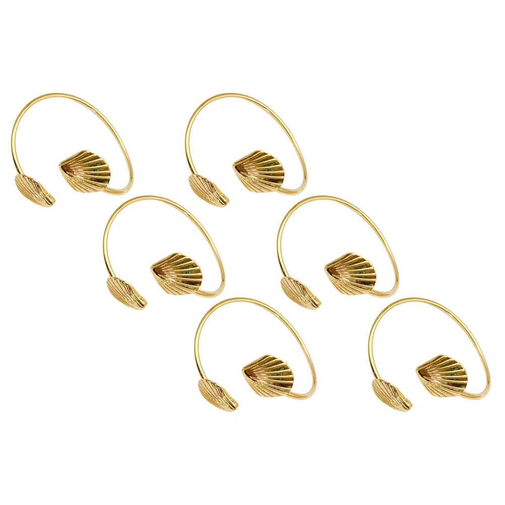 

6Pcs Compact Napkin Rings Delicate Napkin Buckles Chic Metal Serviette Ring Decors