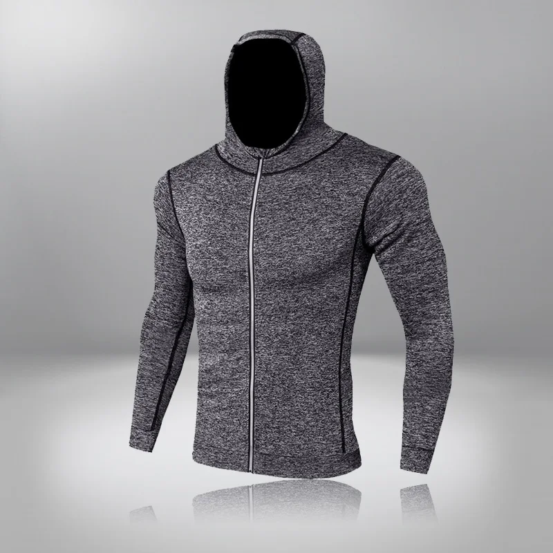 

Men Brand Hoodies Gym Sport Running Training Fitness Bodybuilding Sweatshirt Outdoor Sportswear Male Hooded Jacket MMA Quick Dry