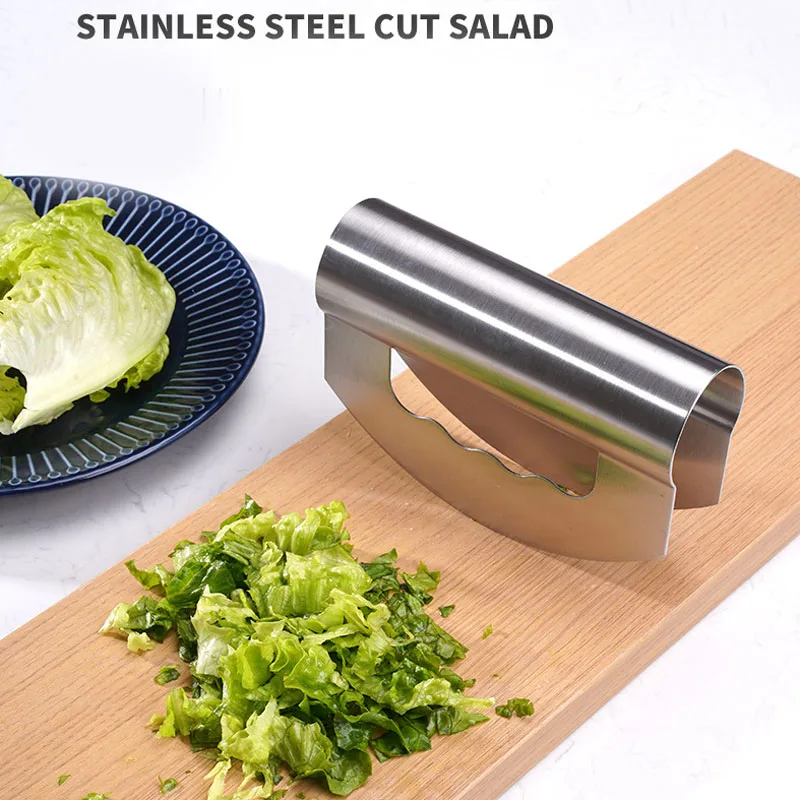 

Stainless Steel Double Chopper Kitchen Mincing Knives Vanilla Vegetable Cutting Tools Cheese Knife For Home Kitchen Gadget