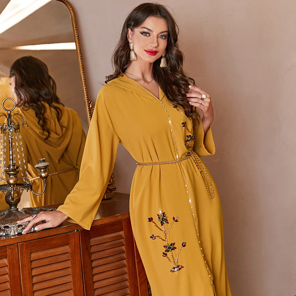 Muslim Woman Dress Turkey Islam Turki Arab Abaya Dubai Gaun Kaftan Afrika untuk Wanita Jubah Panjang Wanita Kaftan Ramadan Dress