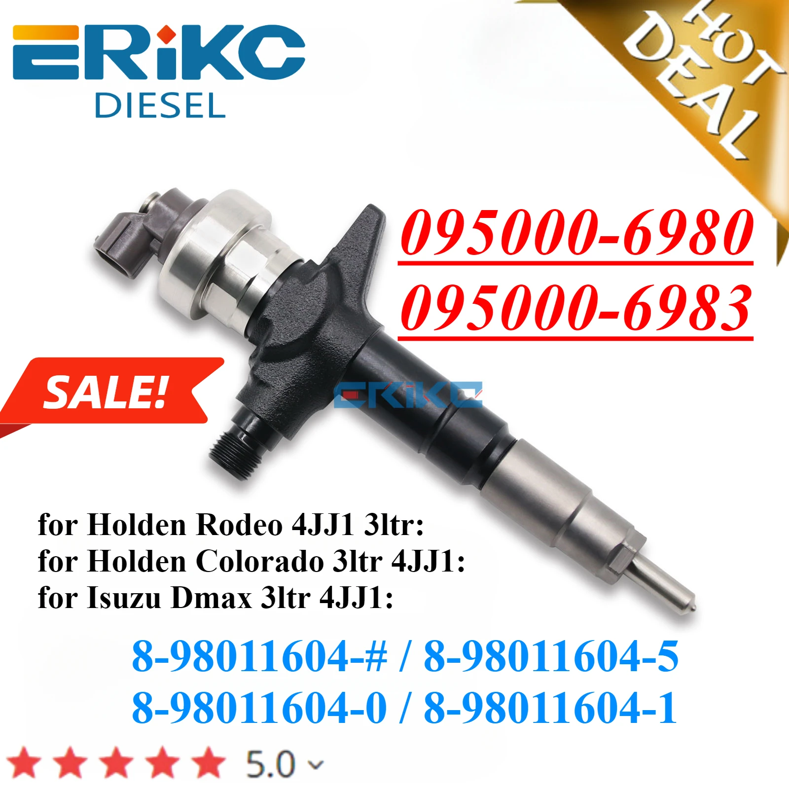 095000-6980 новый топливный инжектор для Denso Isuzu DMAX Holden 4JJ1 3.0L двигатель 8980116045 8-98011604-1