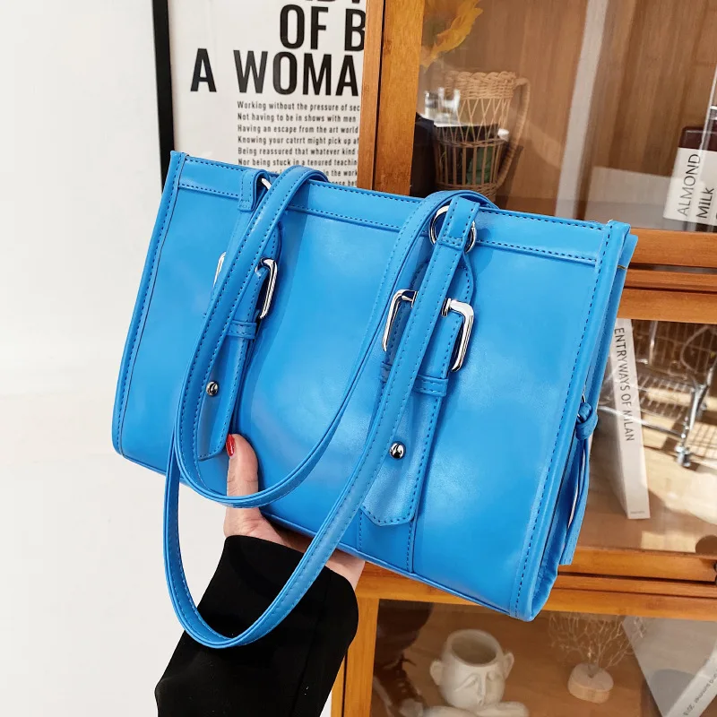 

Large Shoulder Bag For Women Solid Color Travel Bags Pu Leather Female Luxury Handbags Women Bags Designer Sac A Main Femme