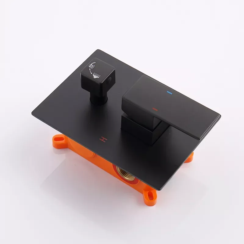 

Black Shower Faucet Multifunctional Water Outlet Method Wall Installation Metal Concealed Bathroom Tap