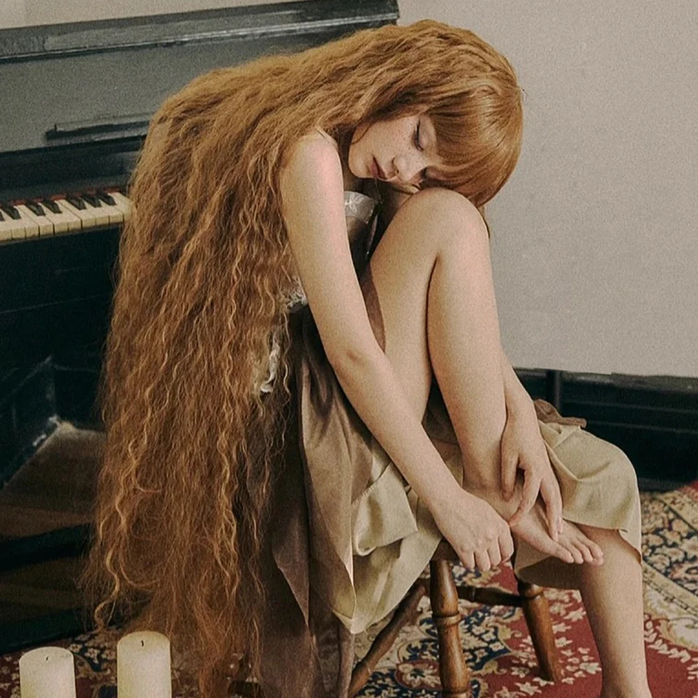 Супер длинный парик коричневый 1 м шерстяные вьющиеся волосы женский в стиле