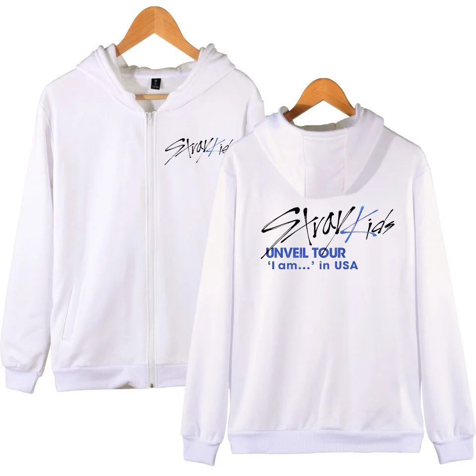 

Kpop Stray Kids MIROH Album Hooded Sweatshirt male zip hoodie Women Loose Long Sleeve Harajuku with Pocket Polerones Mujer