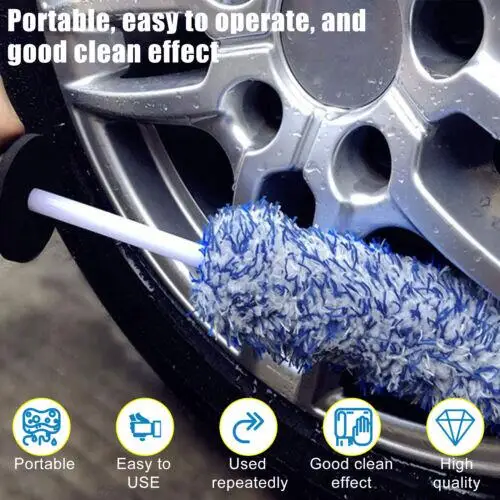 For Car With Plastic Handle Auto Washing Cleaner Tools Car Wash Portable Microfiber Wheel Tire Rim Brush Car Wheel Wash Cleaning