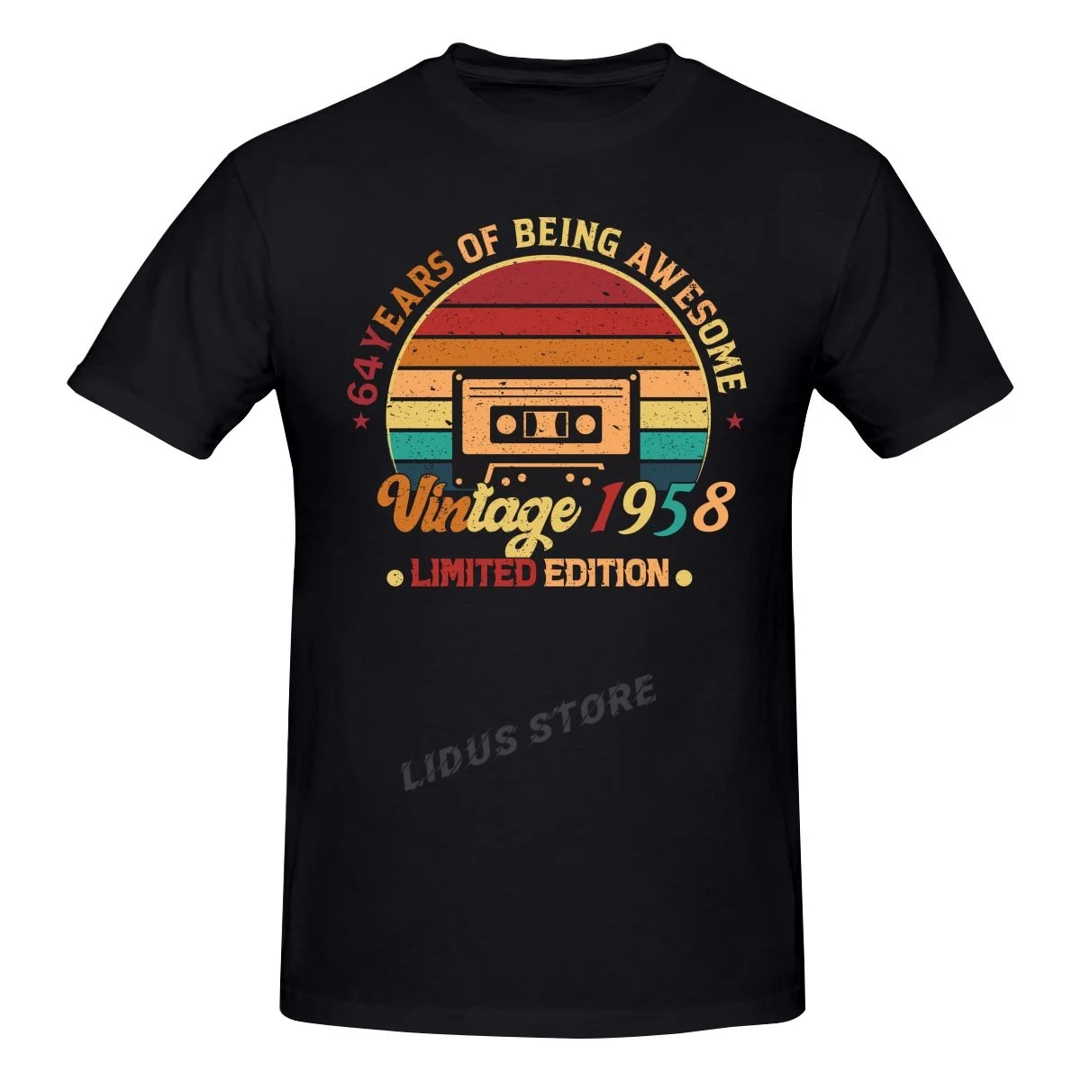 64 Years Of Being Awesome Vintage 1958 Limited Edition 64th Birthday Gift T-shirt Harajuku Streetwear Cotton Graphics Tshirt Tee
