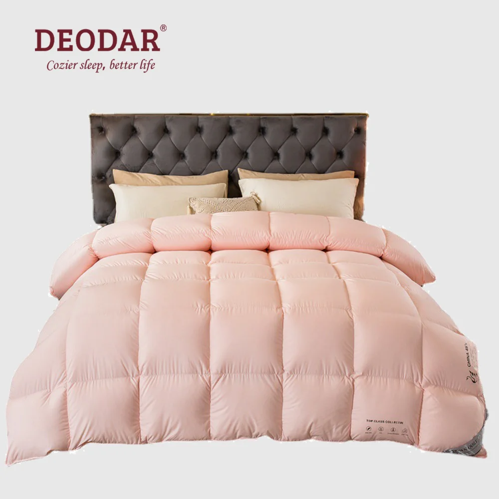 

Deodar зимнее теплое Высокое качество 90% белый гусиный пух заполненный 3D Хлеб пододеяльник 80-е приятное на ощупь двойное одеяло для спальни x см