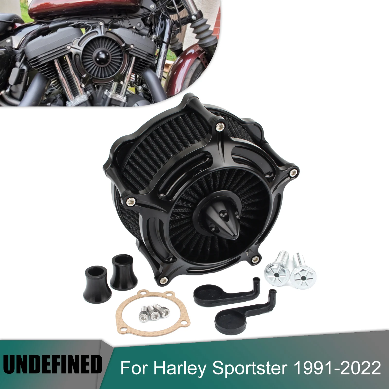 Filtros de aire de turbina, limpiador de aire de motocicleta, filtro de admisión para Harley Sportster Iron XL 883 1200, Seventy-Two, Forty-Eight 48 72
