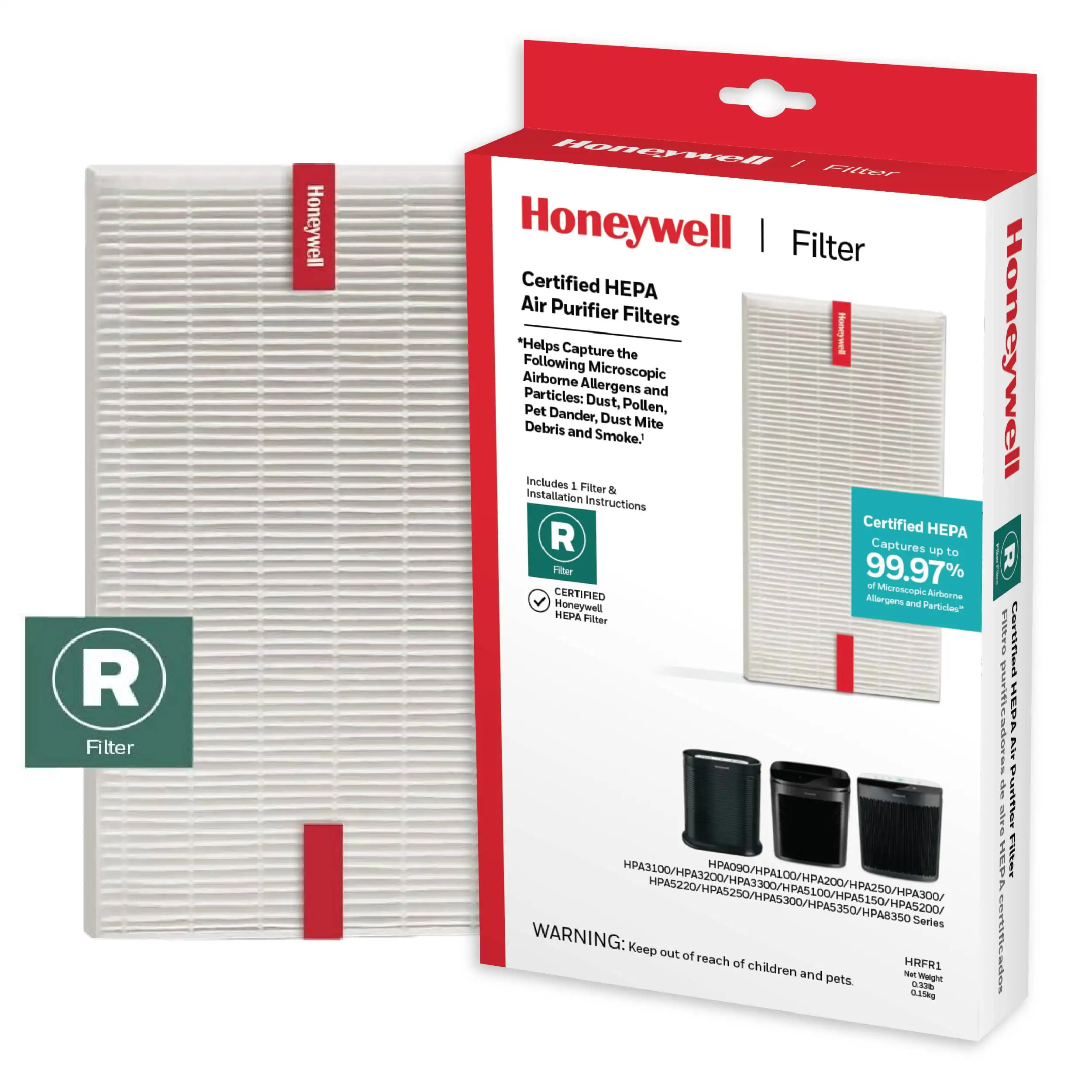 

HEPA Air Purifier R Filter –for HPA 100/200/300 and 5000 Series, HRF-R1, 1 Pack