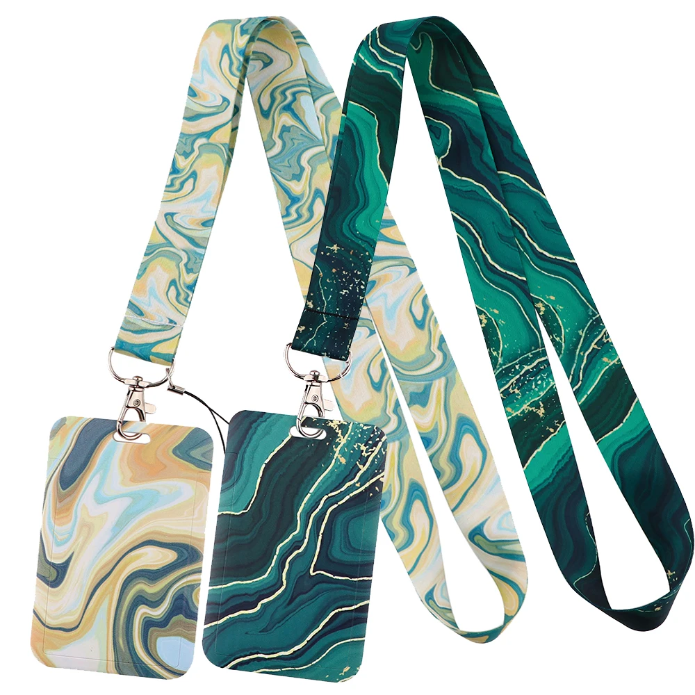 YL1281 европейские мраморные ремешки для ключей с рисунком бейдж ID-карты минимализм