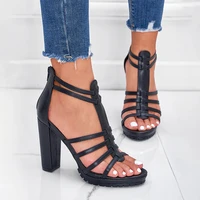 summer women sexy 10cm white black female sandals 2022 new bow block chunky ultra high heels lady pumps shoes open toe shoes