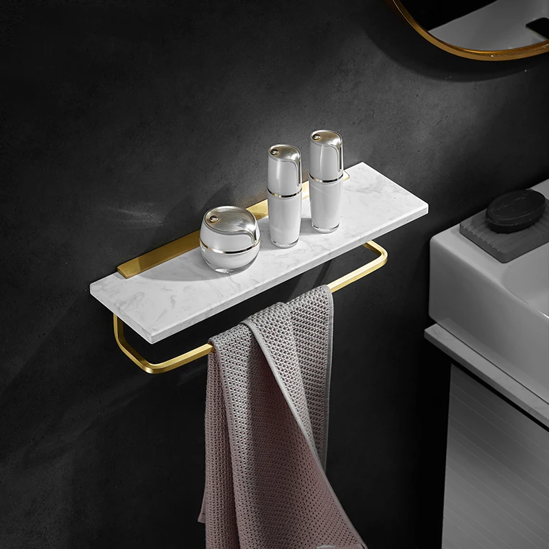 

Snowflake Marble Pattern Metal Towel Bar Bathroom Storage Rack Bathroom Racks Washing and Dressing Table Bathroom Towel Bar Hang