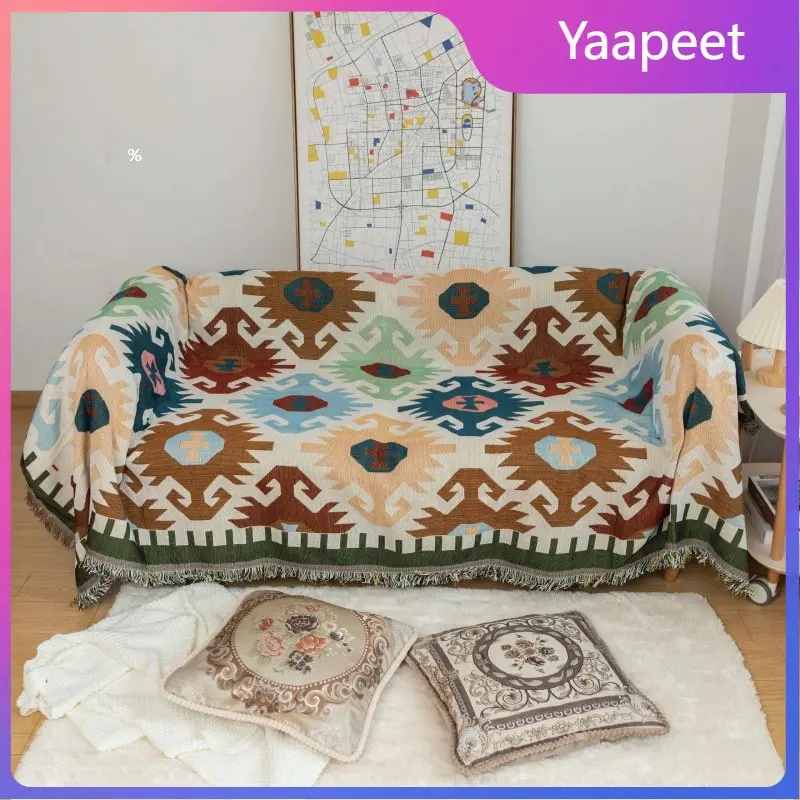 

Bohemian blanket with tassel bohemian lounge blanket plaid tapestry bed cover double sofa cover living room decor bedroom home d