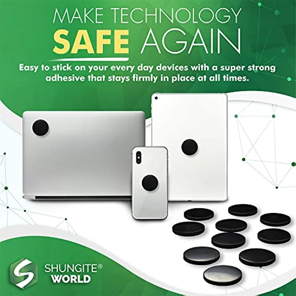Shungite с защитой от ЭМП, наклейки для телефона и компьютера, круглые наклейки с рисунком