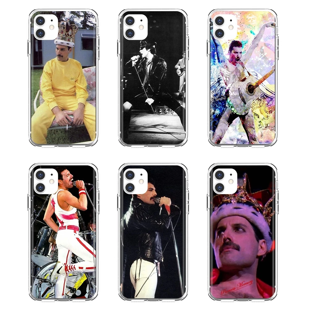 

Freddie-Mercury-Queen-band For iPhone 10 11 12 13 Mini Pro 4S 5S SE 5C 6 6S 7 8 X XR XS Plus Max 2020 Soft TPU Phone Case