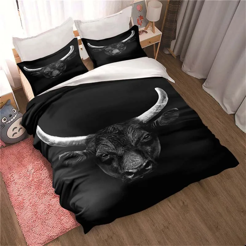 

Black and White Animal 3d Gift King Twin Double Child Bedding Set Mircofiber or Polyester Duvet Cover Set