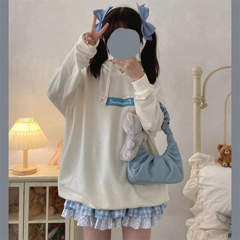Фото Аниме Y2k Sanrio Kuromi My Melody Толстовка Cinnamoroll свитер с капюшоном тонкая одежда с длинным рукавом для девушек Подарок Spotify Premium №3