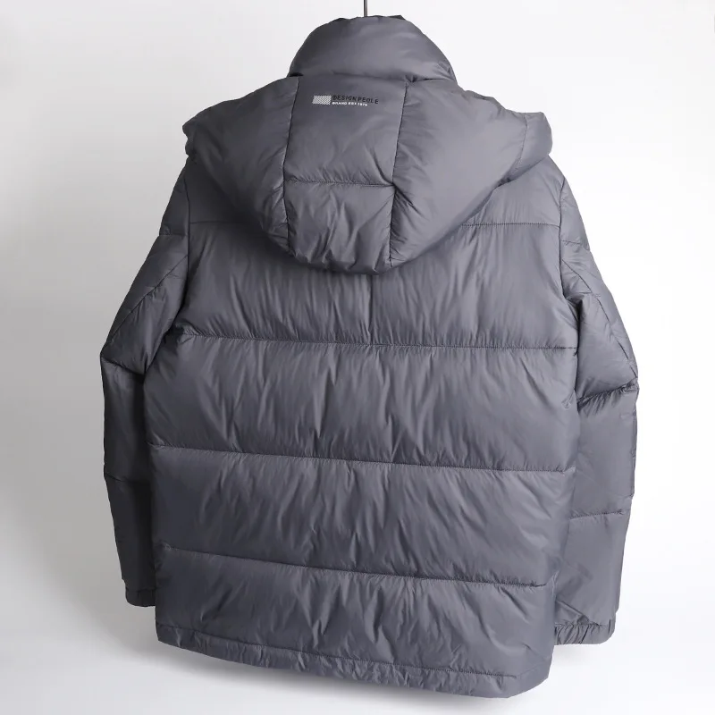 90 White Duck Down Jacket Men's Bread Jacket Winter New Hooded Youth Fashion Trend