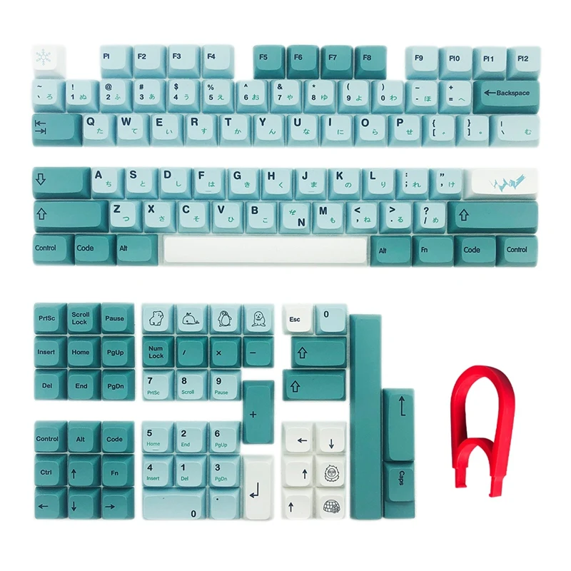 

Колпачки для клавиш PBT с 126 кнопками, колпачки для клавиш с сублимационной печатью, японские колпачки для клавиш XDA Profile для переключателей ...