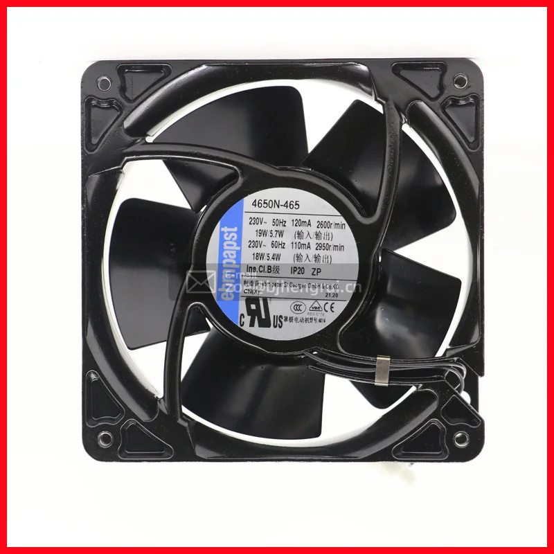 Металлический осевой охлаждающий вентилятор Ebmpapst 4650N-465, 230 В, 18 Вт, 12038 переменного тока, 12 см, 94,2 куб. ФТ/мин