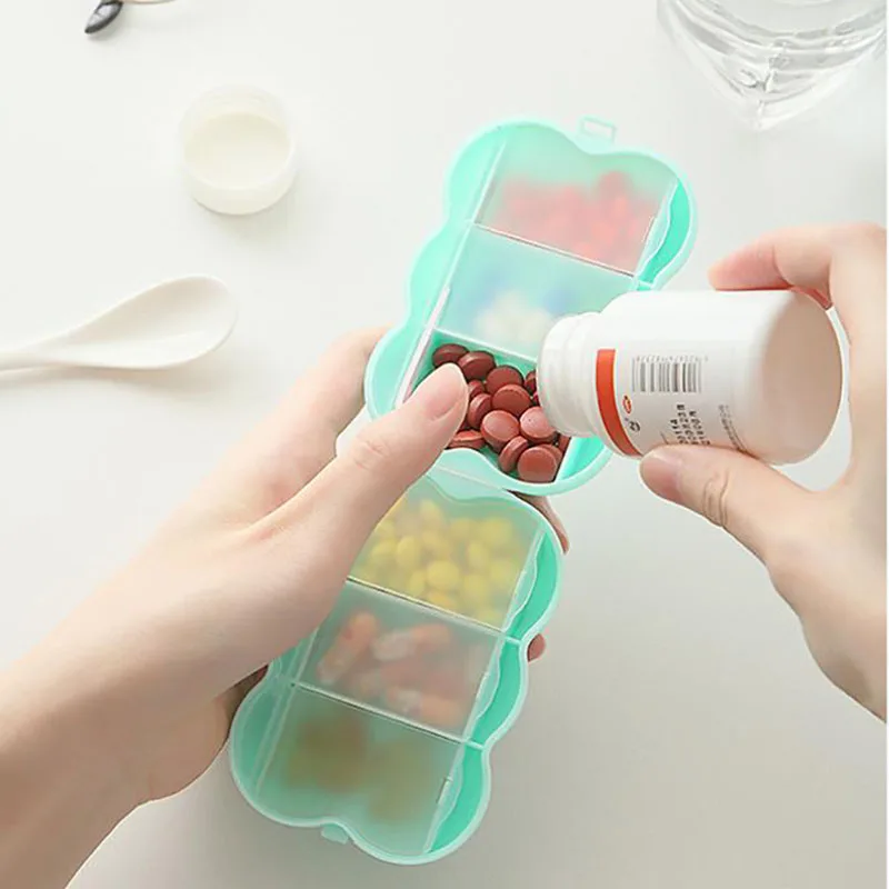 

6 Grids Portable Pill Box Cartoon Medicine Storage Boxes Medicines Organizer Pills Containers Travel Drug Tablet Container Box