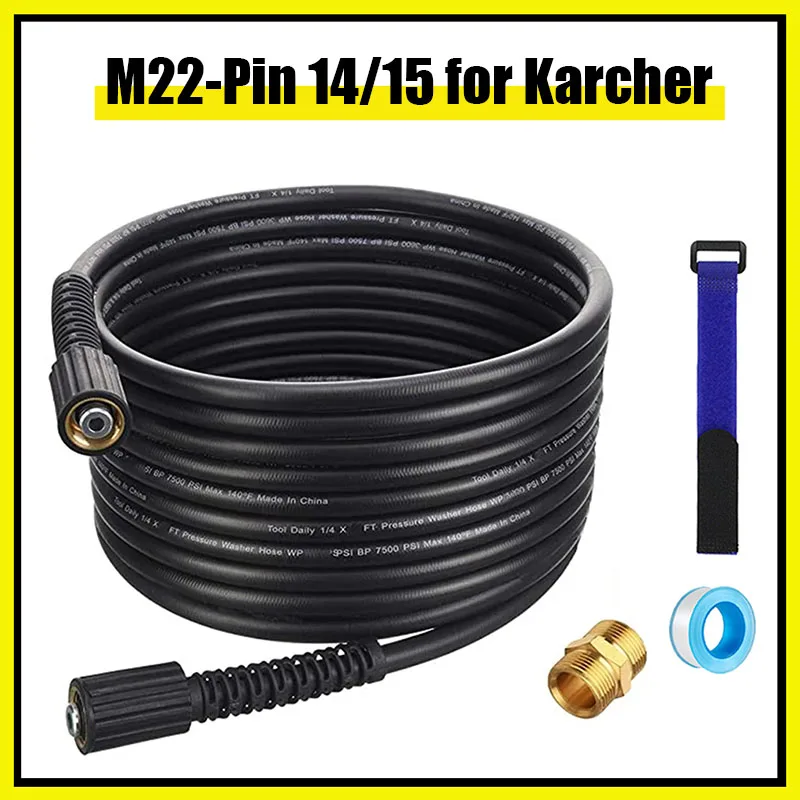High Pressure Washer Hose Replacement Hose M22-14&15 Brass C