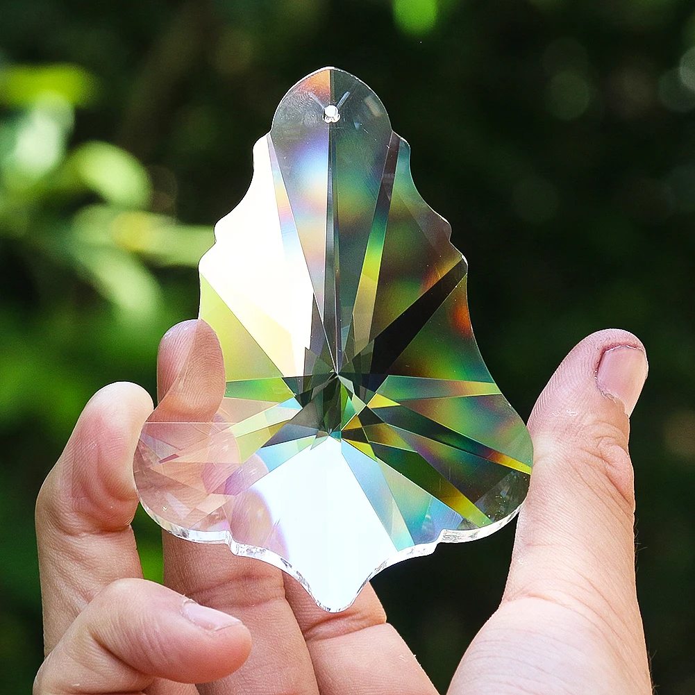 

1PC Clear Maple Leaf Crystal Ball Chandelier Parts Suncatcher Making Supplies Glass Art Prism Faceted Home Decoration Pendant