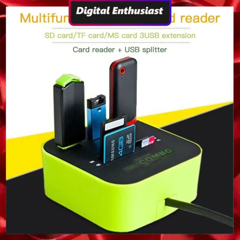 

Usb Combo Multi Usb Splitter Cables All In One Usb Hub Card Reader Slot 2.0 3 Ports Tf Card Reader High Speed