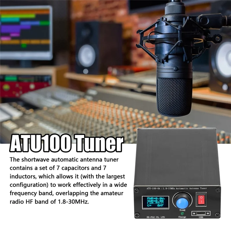 【Горящее предложение】ATU-100-0A Мини-автоматический антенный тюнер 1,8-55 МГц 0,91-дюймовый OLED-дисплей, выход из алюминиевого сплава, встроенная летучая мышь 1500 мАч (art.: 3920d05899e4e) - 3920d05899e4e