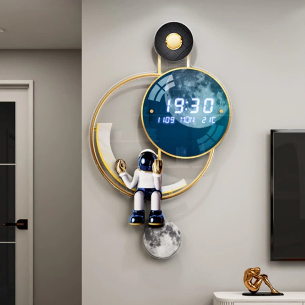 

Astronaut Character LED Wall Clock Electronic Alarm Clocks Living Room Home Fashion Wall Modern Simple Children Room Decoration