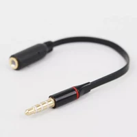 15cm 3 5mm black male to female data cable jack stereo audio speakers headphone extension cord cable extender